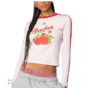 Edikted Peachy Long Sleeve Tee SZ XL
